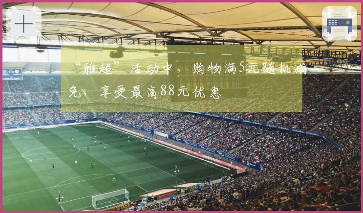 “雅超”活动中，购物满5元随机减免，享受最高88元优惠